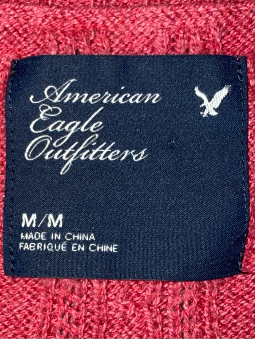American Eagle Outfitters Sweater Women’s M Pink Cable Knit V-Neck Retro Y2K - Picture 5 of 10